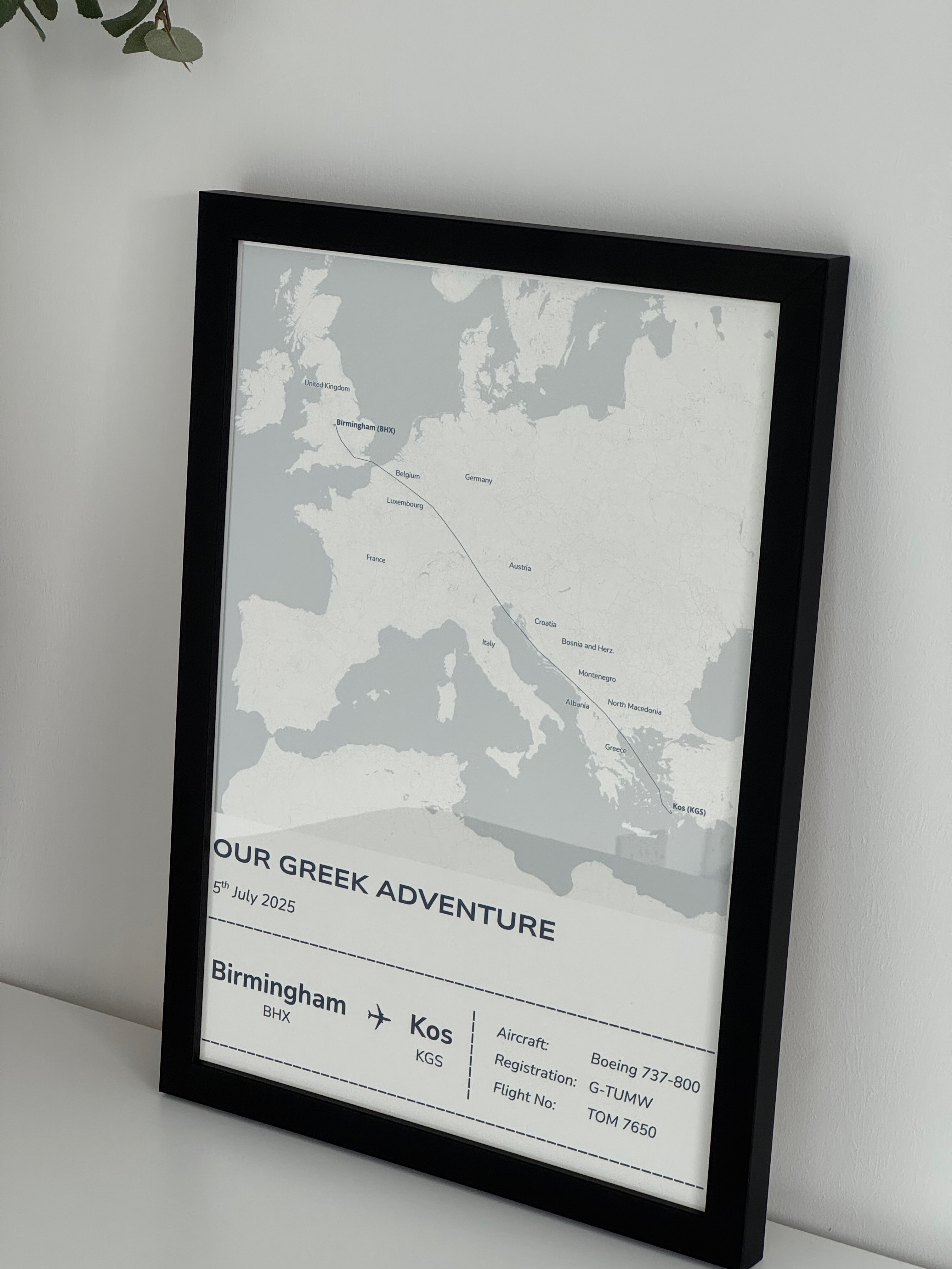 Large framed Stories Mapped print detail