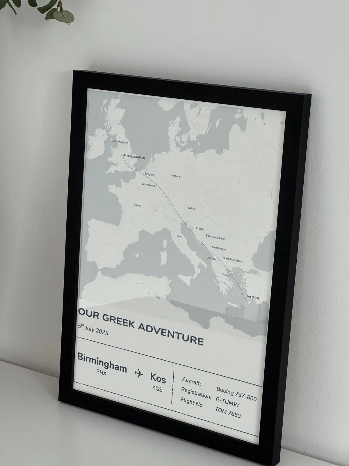 A3 framed Stories Mapped print example